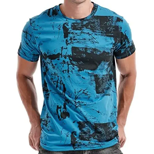 Produktbild: RONOMO Herren-T-Shirt mit modischem Print, Freizeit-Shirt, L