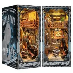 Produktbild: RONSTONE DIY Book Nook Kit - Puppenhaus mit LED-Licht,Kreatives Bauen Mini Booknook Bücherregaleinsatz Dekor,3D Puzzles Detektiv Büro Buchstützen Modell Regal Dekoration für Erwachsene