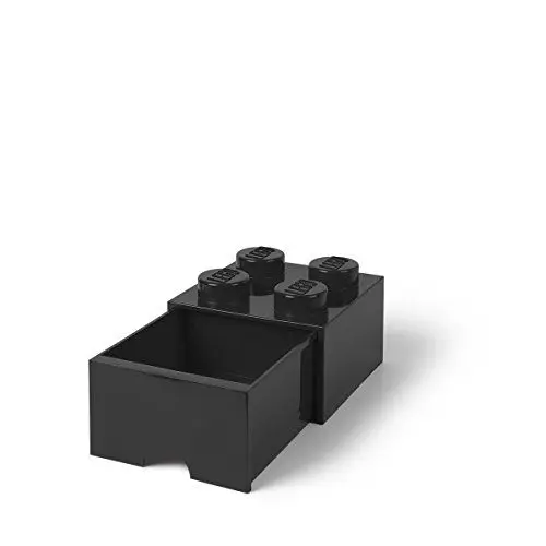 Produktbild: Room Copenhagen 40051733 LEGO Schublade 4 Noppen, 1 Fach, stapelbare Box, 4,7 l, Schwarz, Plastik, 4 knoppen
