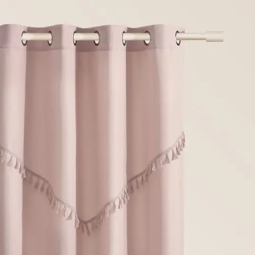 Produktbild: ROOM99 Vorhang mit Silberen Ösen Chloe 140 x 250 cm Breite x Höhe Schiebegardinen Modern Curtain Wohnzimmer Schlafzimmer Puderrosa, 1 Stück