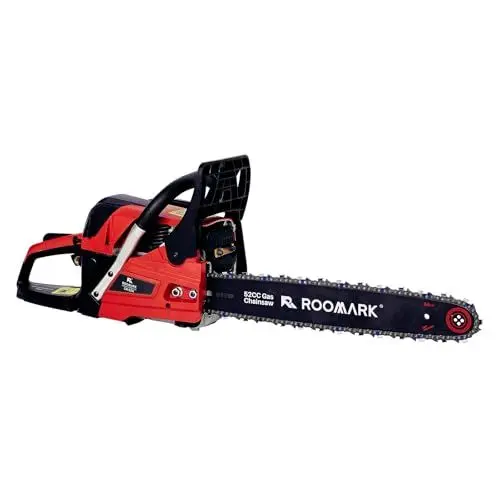 Produktbild: Roomark 52cc Benzin Kettensäge,45,7 cm Gas-Kettensäge,2,55 HP benzinbetriebene Motorsäge, 2-Takt-Motor,handgeführte kabellose Motorkettensäge,Holzsäge,Zum Fällen von Bäumen, Schneiden von Holz