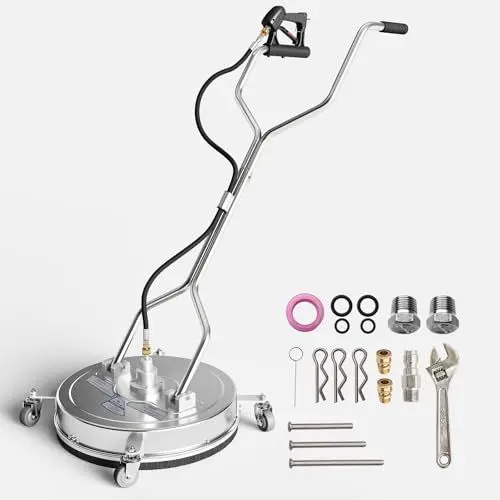 Produktbild: Roomark Hochdruckreiniger Edelstahl Oberflächenreiniger Max.4000PSI ideal für die Reinigung von Einfahrten, Gehwegen, Terrassen und Decks (50 cm / 20 in)