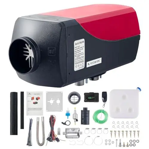 Produktbild: Roomark Dieselheizung 5 kW 12 V Dieselluftheizung, Diesel-Standheizung mit digitalem Schalter und Fernbedienung, Dieselheizungs-Kraftstofftank 10 l für Autos, LKWs, Wohnmobile, Camper und Boote