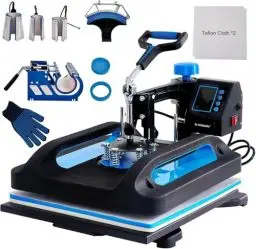 Produktbild: Roomark Transferpresse, Heißpresse Maschine mit Großer Heizplatte, Presse Plotter mit 360-Grad-Schwenkbar, Druckmaschine für kleidung, Hüte, Tassen und Teller (38x38cm 8 in 1)