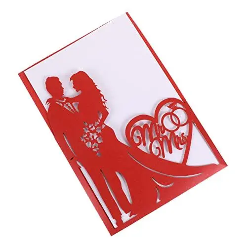 Produktbild: RORPOIR Elegante Ausgehöhlte Hochzeitseinladungskarten Spezialpapier Kleid Für Romantische Hochzeitseinladungen 10 Stück