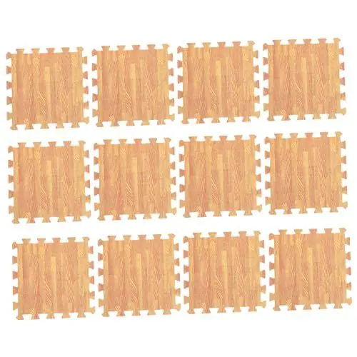 Produktbild: RORPOIR 12St Bodenmatte aus Schaumstoff mit Holzmaserung Schaumstoff-Puzzle ineinandergreifende Fußmatten Kinder bodenmatte spielmatte Kinder spielt Bodenbelag babymatte für den Boden