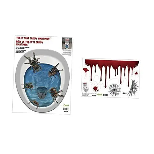 Produktbild: RORPOIR Halloween Spinne Toilettensitzbezug Gruselige Dekorationen für Halloween PVC Themen Toilettensitz Aufkleber