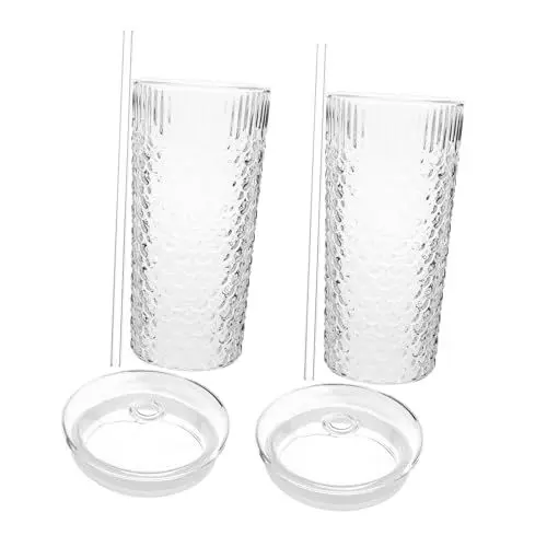 Produktbild: RORPOIR Glasbecherdeckel Strohhalm Vielseitiger Wiederverwendbarer Glasbecher Für Saftwasser