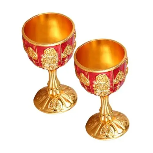 Produktbild: RORPOIR 2St Weingläser mittelalter pub bar Cocktailgläser chinesische Weinbecher Schnapsbecher Camping Teetasse Alkohol Schnapsglas Becher Weinglas Legierung