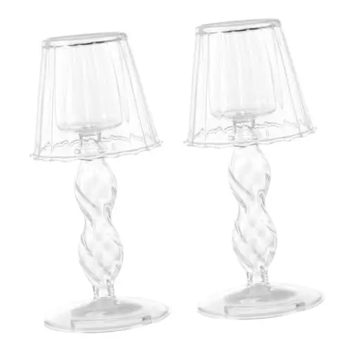 Produktbild: Amosfun 2 Stücke Vintage Kerzen Stick Ständer Glas Hochzeit Kandelaber Elegante Wohnkultur Für Herzstück