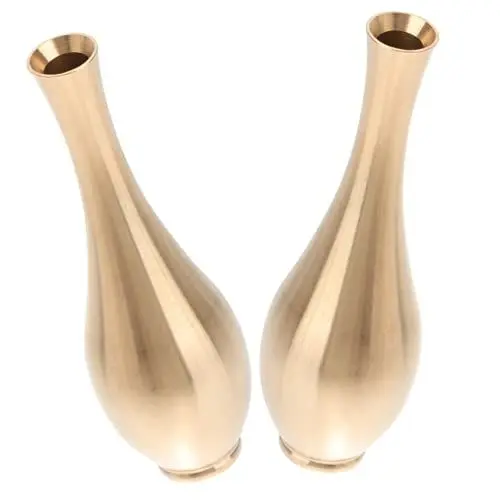 Produktbild: RORPOIR Dekorative Blumenvase Lenker-Ornament Kupfer Mini-vase Heimdekoration Vase Metallhandwerk 2 Stück