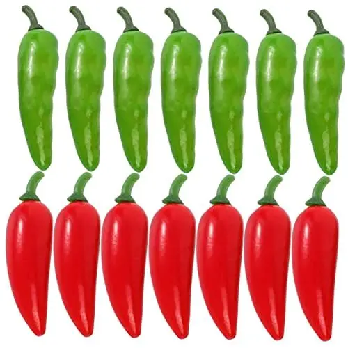 Produktbild: RORPOIR 40st Künstlicher Pfeffer Mini Spielzeug Mexikanische Deko Mini-Fake-Chili-Pfeffer Chili Kocht Trophäen Ab Mexikanische Nahrung Simulierter Pfeffer Grün Styroporschaum Klein Zubehör
