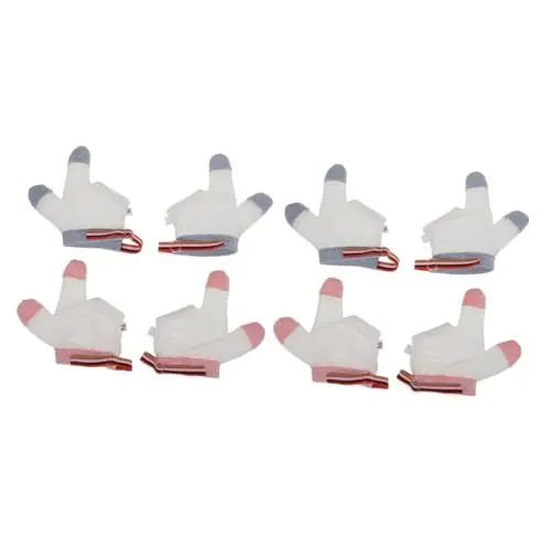 Produktbild: RORPOIR 4 Paare Anti-Biss-Handschuhe Fingerlutschhandschuhe Daumenlutschhandschuhe Daumenlutschstopp für Kinder Daumenlutschstopper Behandlung zum Fingerlutschen Schutzhandschuh Nylon