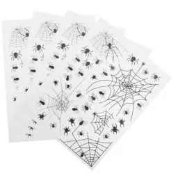 Produktbild: RORPOIR 4 Stück Wandtattoo Spinnennetz Dekorationen groß für Halloween-Wanddekoration drinnen halloween fensterdeko halloween dekoration aufkleber Halloween-Fenster haftet PVC Black