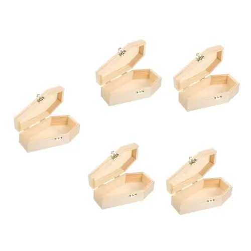 Produktbild: RORPOIR 5 Stücke Box Halloween Haustier Sarg Schmuck Box Holz Lagerung Fall Für Ohrringe Unlackiert
