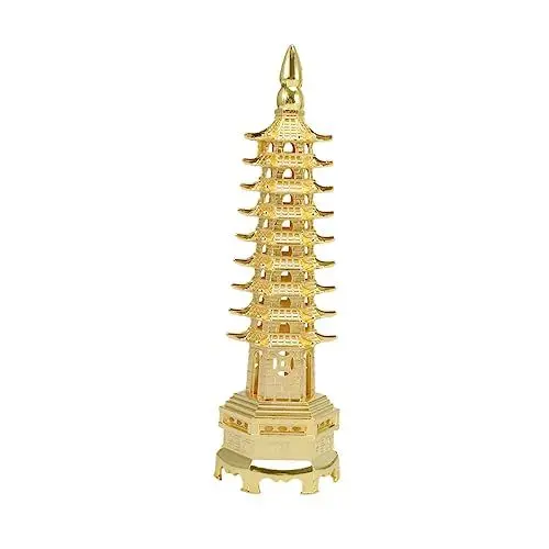 Produktbild: RORPOIR 9-lagige Wenchang-Turm-Figur Aus Metalllegierung Garten- Und Wanddekoration Für Den Außenbereich Heimdekoration Bastelfigur Für Jungen Und Mädchen Erwachsene