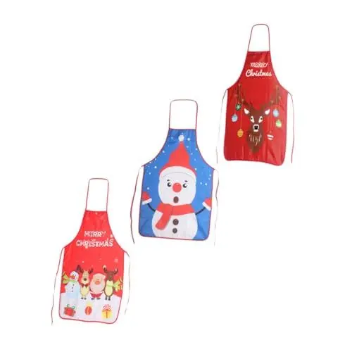 Produktbild: RORPOIR Arbeitsschürze 3st Weihnachtsschürze Friseurschürze Weihnachtskochschürzen Schürzen Für Kinder Malerei Partykoch Kleidung Kochkleidung Einstellbar Polyestertuch Arbeit Lätzchen