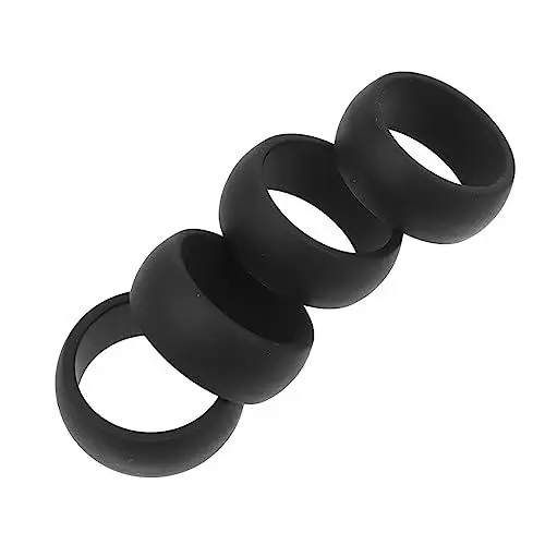 Produktbild: RORPOIR Damenringe 4 Stück Silikonring Fitness-zubehör Silikonbandringe Für Männer Gummi Ehering Männer Schutzringe Sportlicher Ehering Hochzeitsring Kieselgel Mann Persönlichkeit