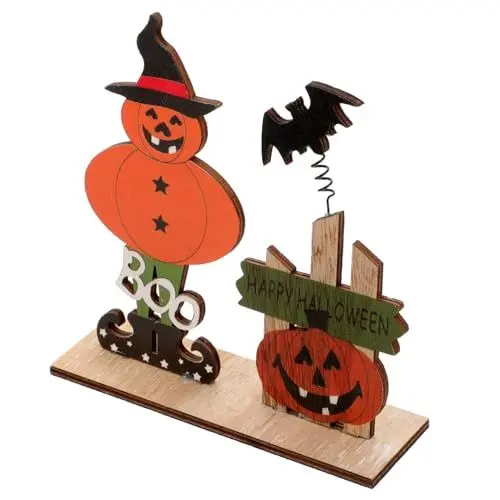 Produktbild: RORPOIR Einzigartiges Kürbisschild Aus Holz Für Halloween Tischdekoration Für Partys