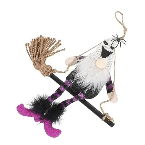 Produktbild: RORPOIR Gothic Decor Puppe Halloween Zubehör Zarte Hängende Besen Figurine Für Halloween Dekoration