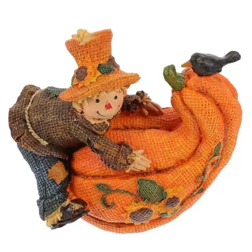 Produktbild: RORPOIR Kürbis-Kerzenhalter für Halloween Retro-Stil Kerzenständer Vogelscheuche für die Inneneinrichtung zufälliger Stil