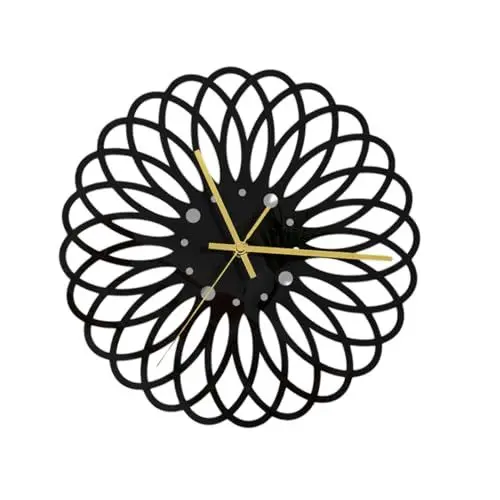 Produktbild: RORPOIR Wanduhr Aus Acryl in Schwarz Geometrische 3D-Form Stummschaltmechanismus Für Wohnzimmer Schlafzimmer Büro Dekoration