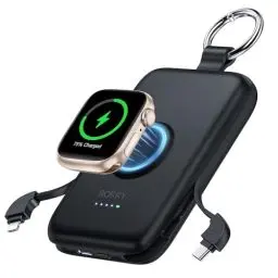 Produktbild: RORRY 3-IN-1 Power Bank 10000mAh, PD 20W Leistung Keychain Powerbank, Reise Schlüsselanhänger Ladegerät Kompatibel mit iPhone 16/15/14/13/12 and Kompatibel mit Apple Watch 9/Ultra2/8/Ultra/7/6/Se/5/4
