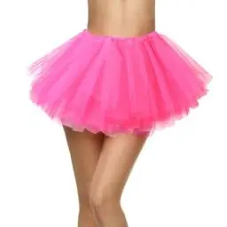 Produktbild: Rosa Tutu Rock Damen 5-Lagiges Rosa Tüllrock Ballettkleidung Dehnbar Ballettrock für Ballett, Party, Halloween Kostüme, Geburtstag