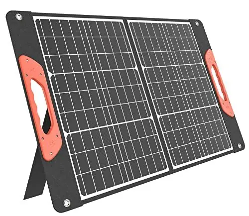 Produktbild: Rosaking 60W Faltbar Solarpanel,Tragbar Solar Ladegerät mit USB C+A +DC,Monokristallin ETFE Solarpanel für Smartphone,Tablets,Outdoor,Camping,Power Station