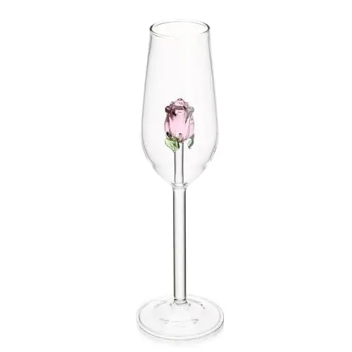 Produktbild: 1Pc Rose Champagnerglas Hochzeit Gläser Klare Gläser Stiellose Wasserbecher Tasse Whisky Tassen Glas Rosa Party Tasse Praktische Champagnerglas Rose