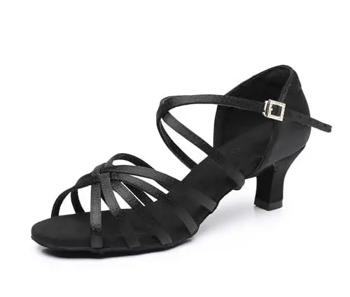 Produktbild: Rosefinch Latein Tanzschuhe für Frauen Ballroom Party Salsa Tanz Praxis Leistung Schuhe Schwarz 5cm 36EU