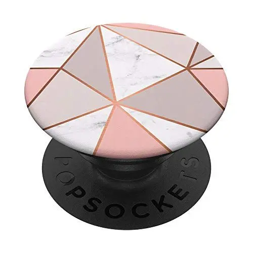 Produktbild: Rose-Gold-Marmor-Geometrisch PopSockets PopGrip: Ausziehbarer Sockel und Griff für Handys/Tablets mit Tauschbarem Top