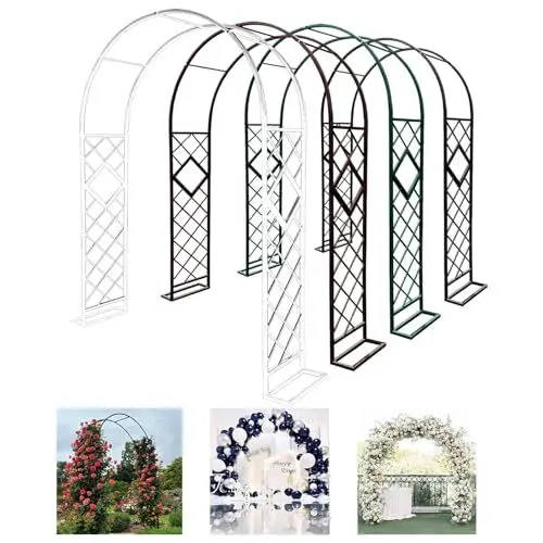 Produktbild: Rosenbogen Verzinkt Gartenbogen, Stabil Metall Torbogen für Verschiedene Kletterpflanzen Zur Unterstützung Pflanzen Rosengestell Torbogen-Gartendekoration, 140cm 180cm 220cm 260cm 280cm 300cm 340cm(Gr