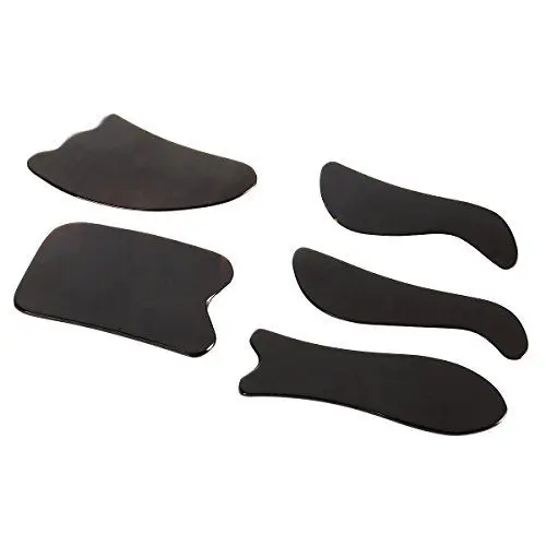 Produktbild: ROSENICE Gua Sha Schab-Massagewerkzeug, Wasserbüffelhorn, Gua Sha, Guasha, 5 Stück