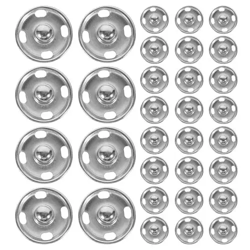 Produktbild: Rosenice Druckknöpfe aus Metall 15 mm für Kleidung und Lederwaren, Silbern, 50 Stück