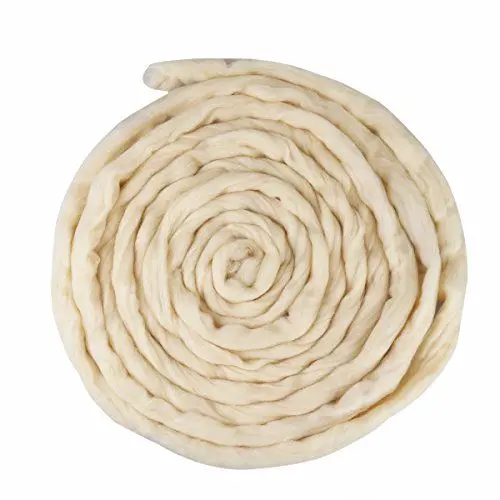 Produktbild: rosenice Merino Kammzug Natur Roving Wolle Top Roving Fiber Spin Filz Handwerk Nadel Filz 200g (Galatea)