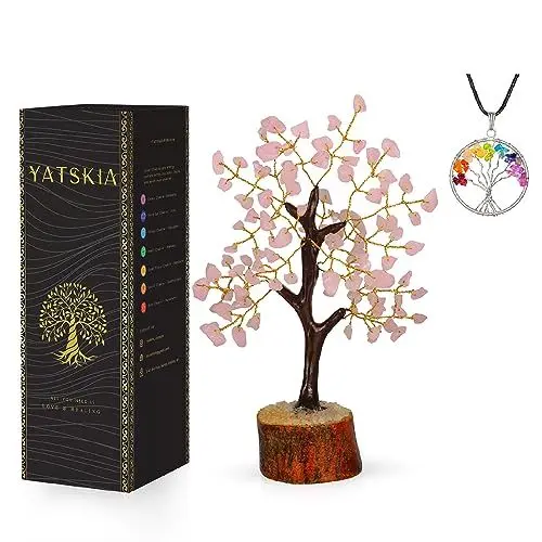 Produktbild: Rosenquarzkristalle - Kristalle Baum - Dekorative Haushaltszubehör - Kristallgeschenk - Feng Shui - Baum des Lebens Ornament - Steine ??und Kristalle - Dekorgeschenke - Spirituelle Gaben für Frauen