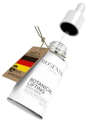 Produktbild: ROSENTAL ORGANICS Natural Botanical Lifting Effect Serum mit Hyaluron und Koffein Anti Falten Gesichtspflege - Hyaluronsäure-Gesichtsserum - Feuchtigkeitsserum - Anti-Aging Naturkosmetik (30ml)