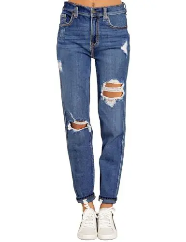 Produktbild: Roskiky Y2K Damen Hose - 3/4 Sommer Jeans, Lounge Hose, Denim in Hellblau, Größe S