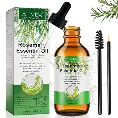 Produktbild: RosmarinöL Haare 60ml, Rosemary Oil For Hair, Rosmarin öL Haarwachstum Anregen, StäRkt Das Haar, NäHrt Die Haut, RosmarinöL Bio FüR Das Wachstum Von Augenbrauen Und Wimpern, Aromatherapie