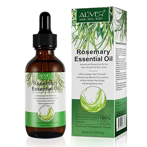 Produktbild: Rosmarinöl Haare, Ätherisches Rosmarinöl für Haarwuchs, Rosemary Oil for Hair, Natürliches Nährt die Kopfhaut, Verwendung im Diffusor oder auf Haut und Haar (Rosmarinöl Haare, 60ml)
