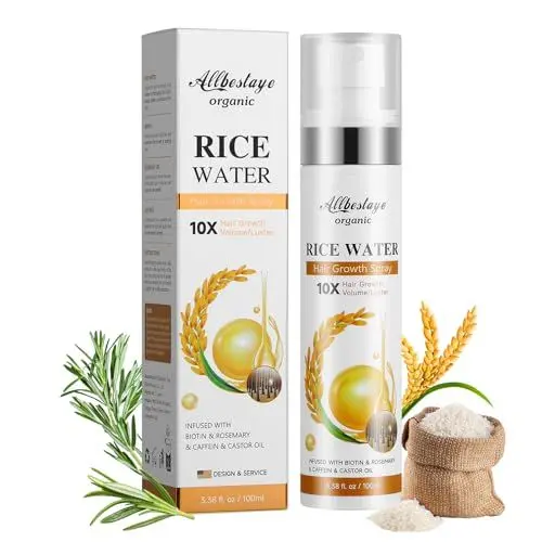 Produktbild: Rosmarinöl für Haarwachstum Beschleunigen, Haarwachstum Serum Spray, Haarwuchsmittel für Gegen Haarausfall Frau & Männer mit Rosemary Oil for Hair, Rice Water, Biotin, Rizinusöl 100 ml