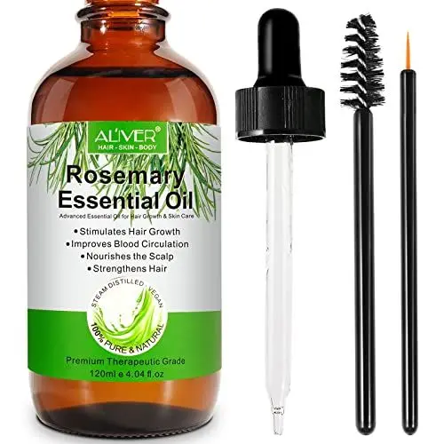 Produktbild: Rosmarinöl für das Haarwachstum & Hautpflege,100% reines ätherisches Bio,Rosmarinöl für Augenbrauen und Wimpern, nährt die Kopfhaut, stimuliert das Haarwachstum (120 ml (1er Pack))