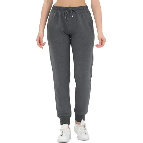 Produktbild: ROSS CAMP Jogginghose Damen - Sporthose Frauen Baumwolle, Trainingshose Fitness High Waist, Sweatpants Slim Fit Freizeithose Lang, Jogging Hose Laufhosen Modern Anthrazit/M