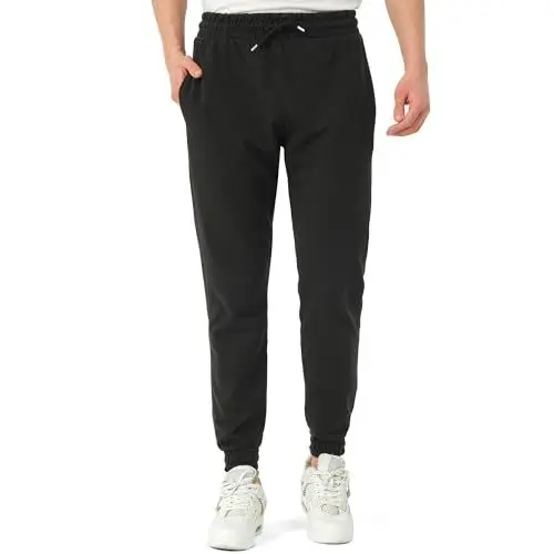 Produktbild: ROSS CAMP Jogginghose Herren – Sporthose mit Gummibund Herren Lang Baumwolle, Freizeithose Trainingshose, Sport Hosen Männer, Sweatpants Jogger, Laufhose Baumwoll Breite Modern (Schwarz, M)