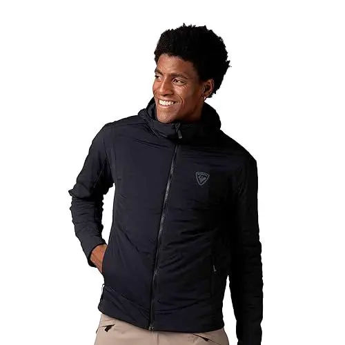 Produktbild: Rossignol Herren Opside Lightweight Waterproof Breathable Classic Fit Insulated Warm Winter Ski Hoodie Jacket Skijacken, Schwarz, Large