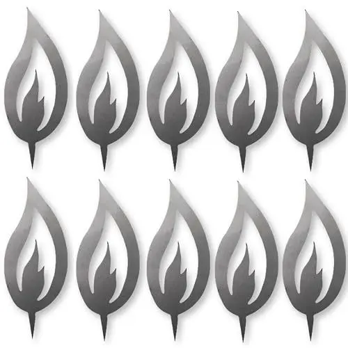Produktbild: Rostikal 10er Deko Flammen 10 cm Bastelset aus Metall Winterdeko Basteln Erwachsene Herbstdeko