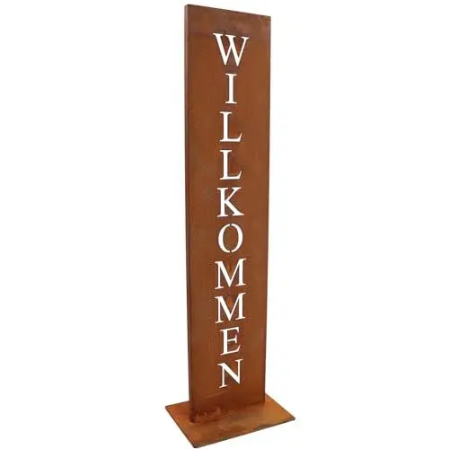 Produktbild: Rostikal Willkommen Eingangsschild 71 x 15 cm - Türschild in Rostoptik ein Ausgefallene Moderne Garten Deko - Wetterfeste Gartendeko & Gartenschilder in Edelrost