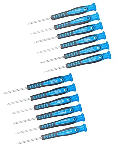 Produktbild: ROTATION 12-teiliges Präzisions-Schraubendreher-Set, Kreuzschlitz, Schlitz, Torx-Stern, magnetischer Schraubendreher-Reparatursatz, rutschfester Griff, drehbare Endkappe