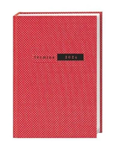 Produktbild: Roter Terminer A5. Schicker Terminkalender 2024 mit hochwertigem Struktureinband. Buch-Kalender mit Lesebändchen. Wochenplaner 2024 mit 152 Seiten. Taschenkalender zum Planen von Terminen.